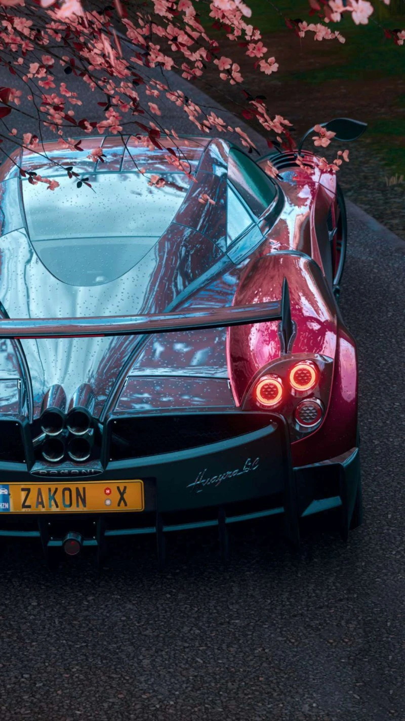 Pagani Huayra in the Rain 4K Mobile Wallpaper