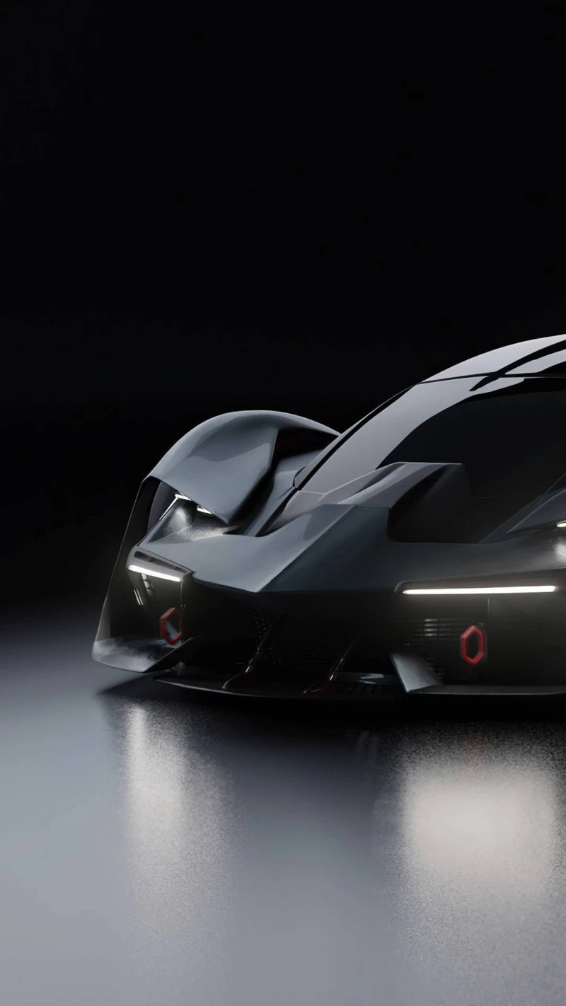 Futuristic Black Concept Car 4K Mobile Wallpaper