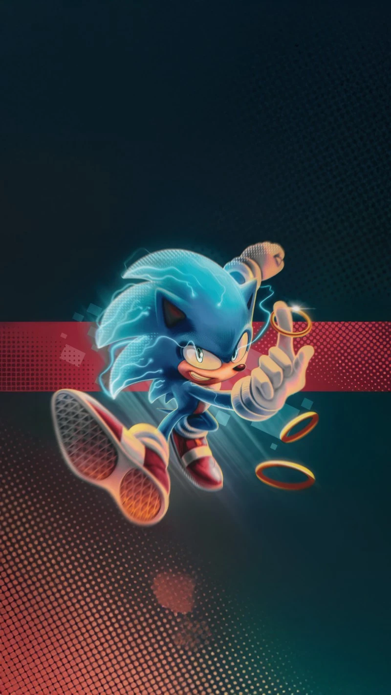 Sonic the Hedgehog - Energetic Pose 4K Mobile Wallpaper