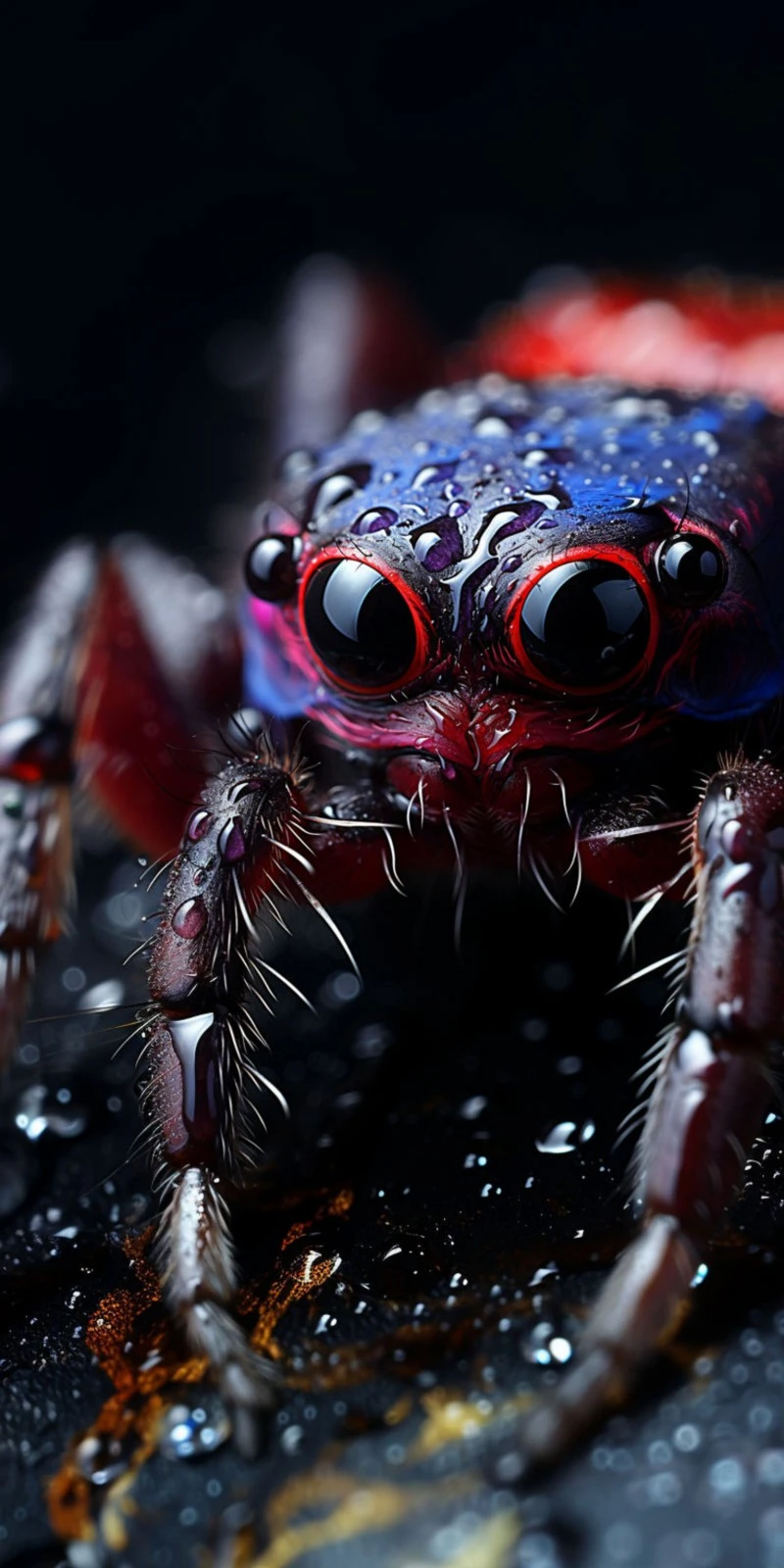 Regal Jumping Spider 4K Mobile Wallpaper