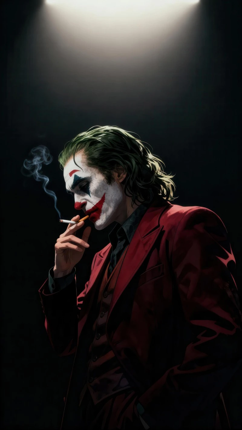 Smoking Joker 4K Mobile Wallpaper