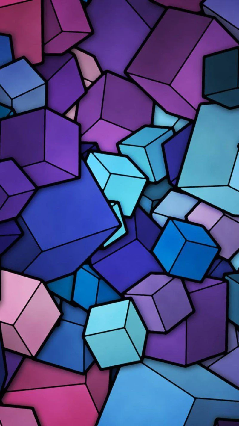 Cubist Color Blocks 4K Mobile Wallpaper