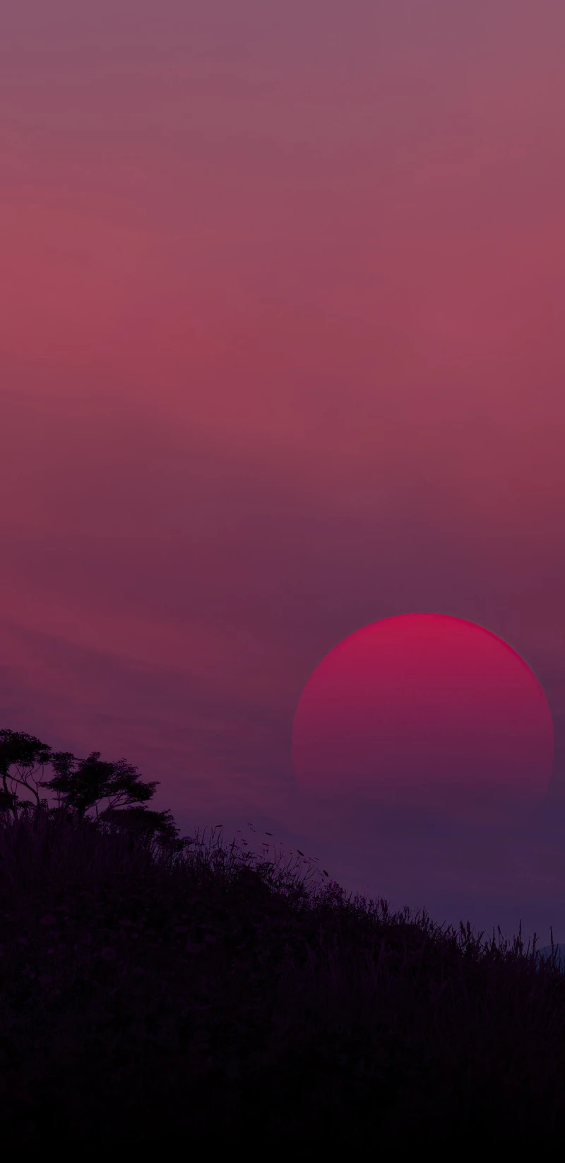 Crimson Sunset 4K Mobile Wallpaper
