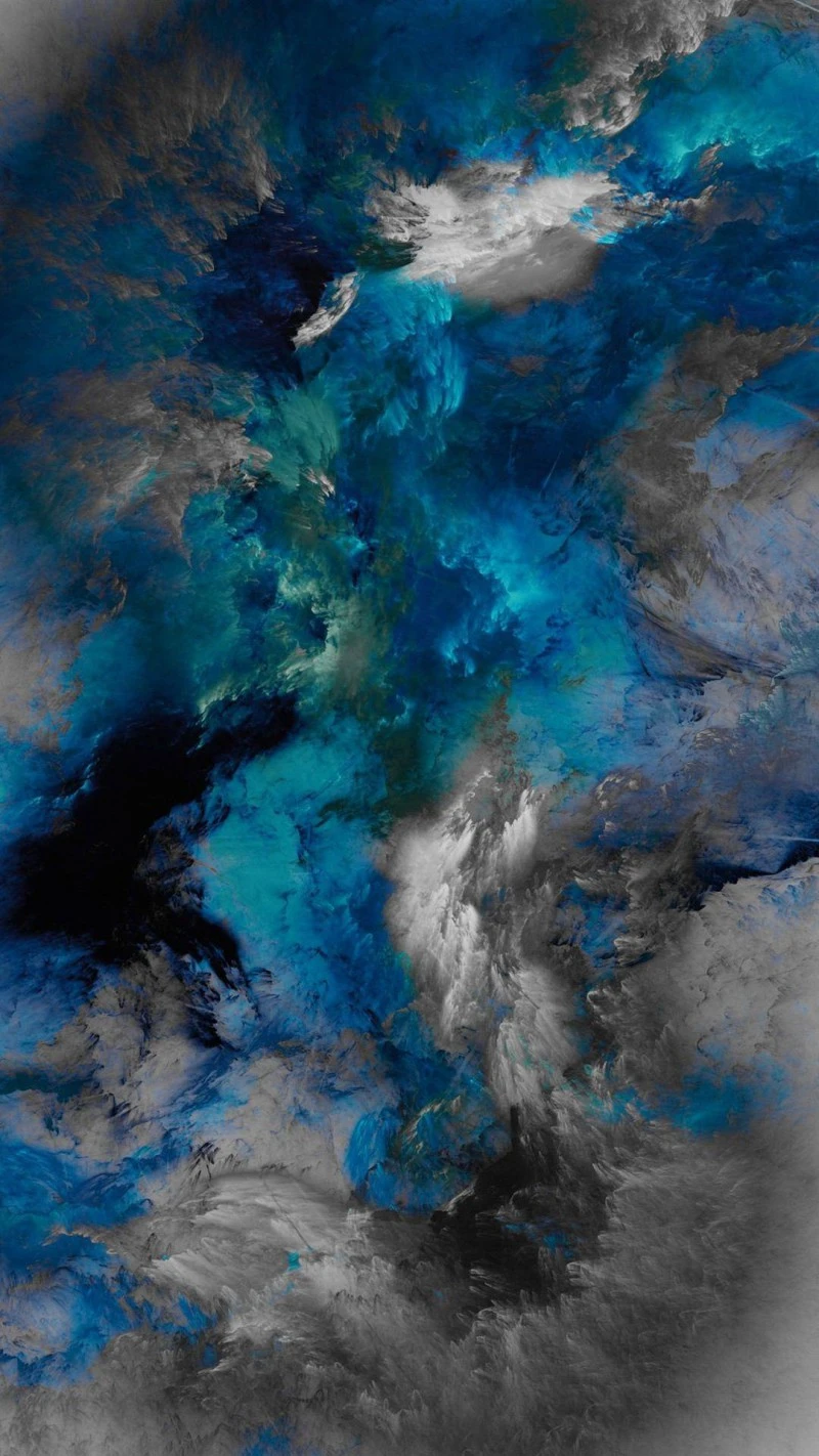 Cosmic Nebula in Blues and Greys 4K Mobile Wallpaper