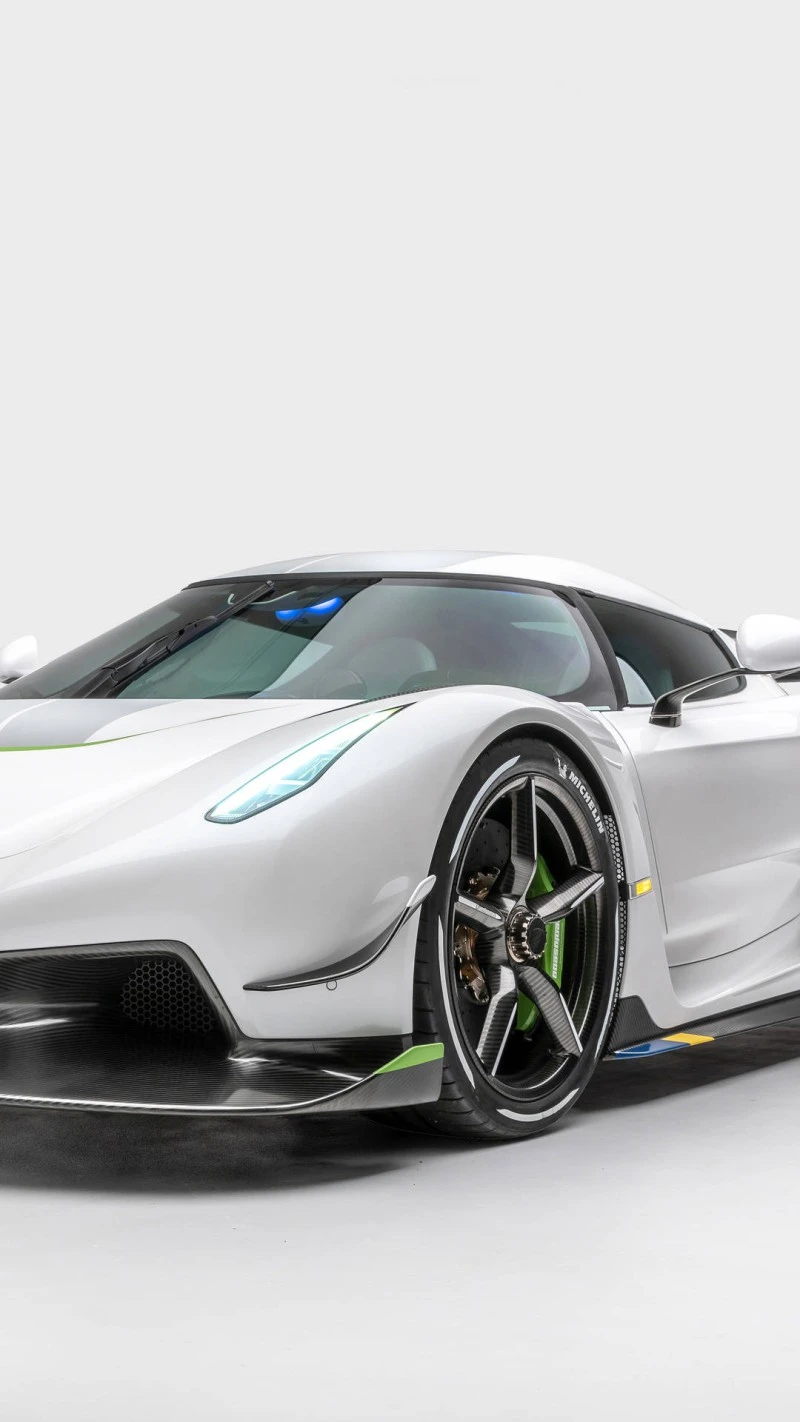 Front View of a White Hypercar 4K Mobile Wallpaper