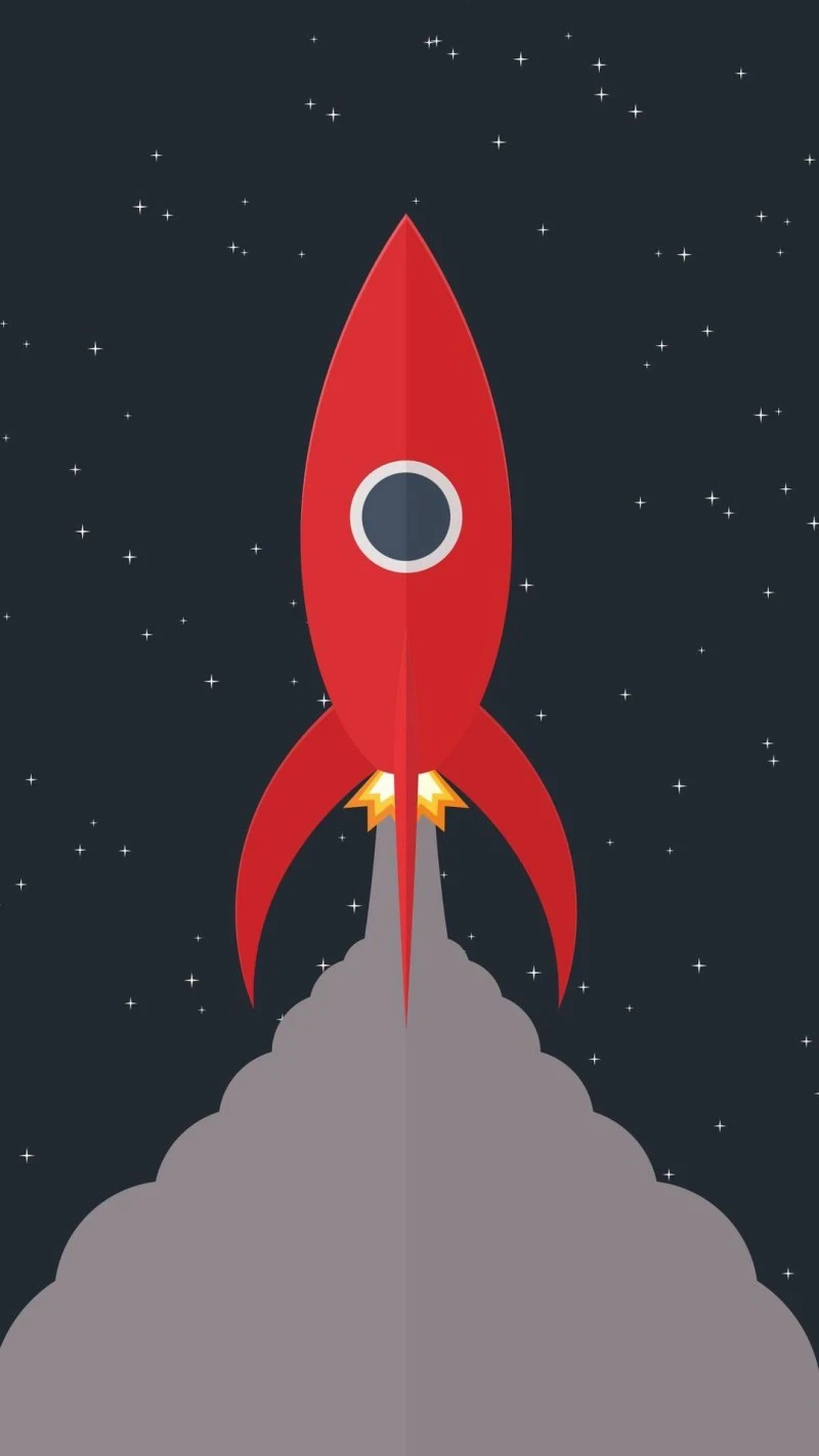 Red Rocket Launch 4K Mobile Wallpaper