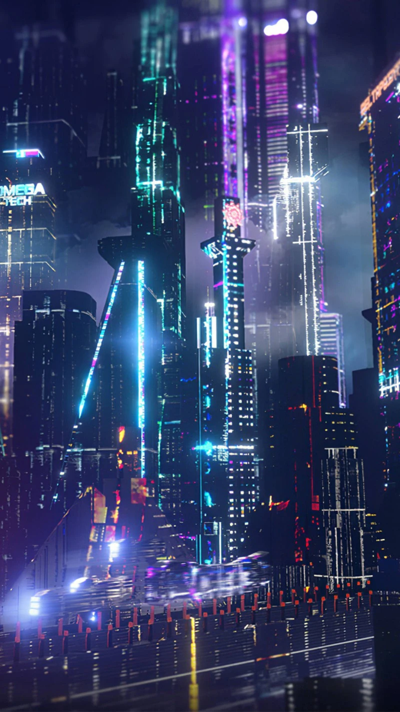 Neon Metropolis 4K Mobile Wallpaper