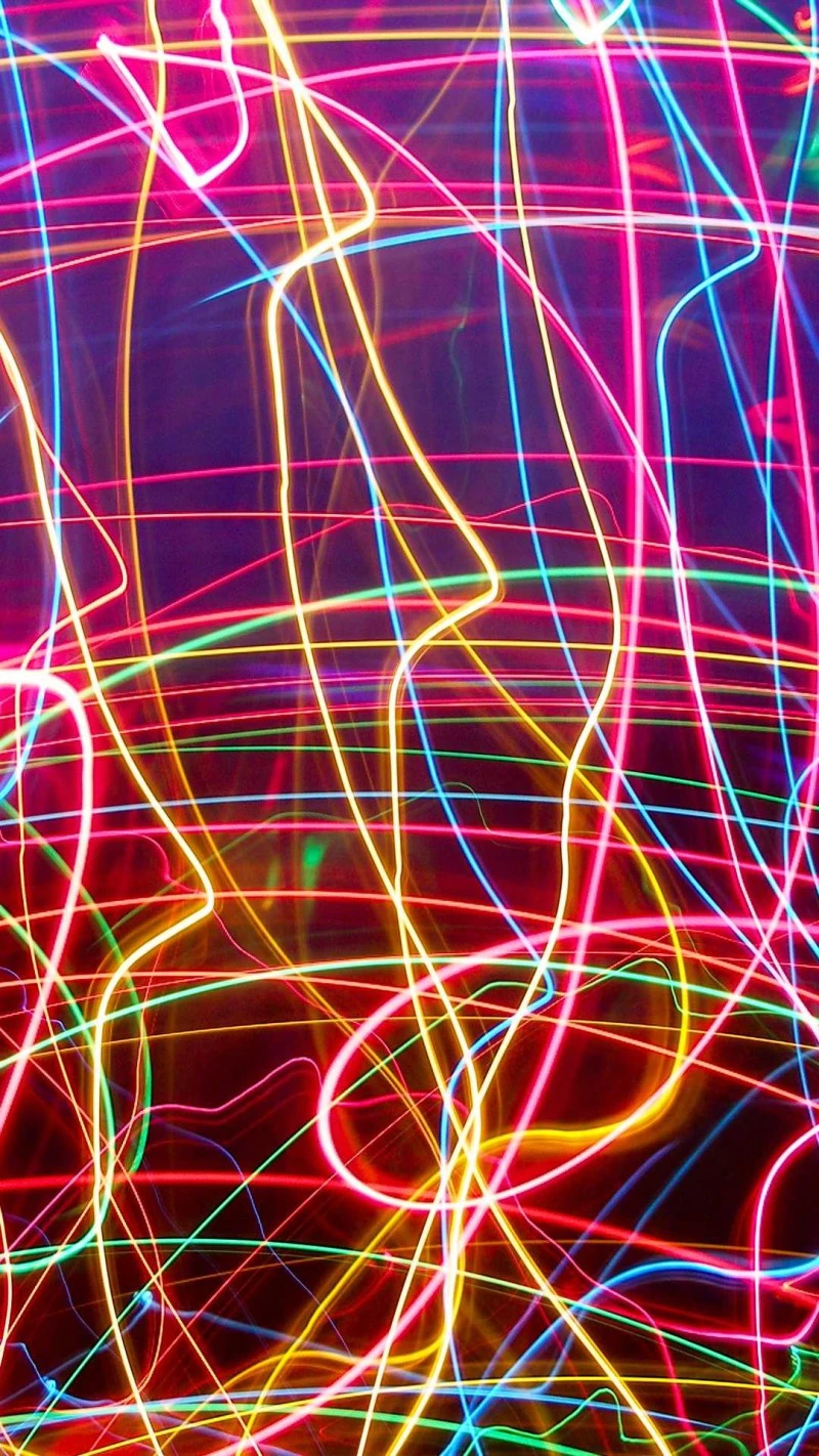 Abstract Neon Light Trails 4K Mobile Wallpaper