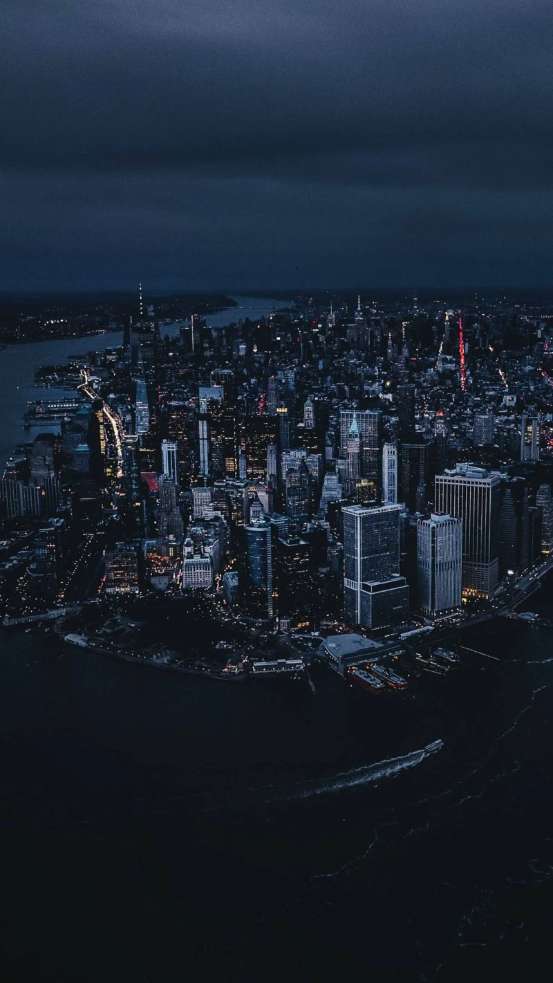 Manhattan Nightscape 4K Mobile Wallpaper