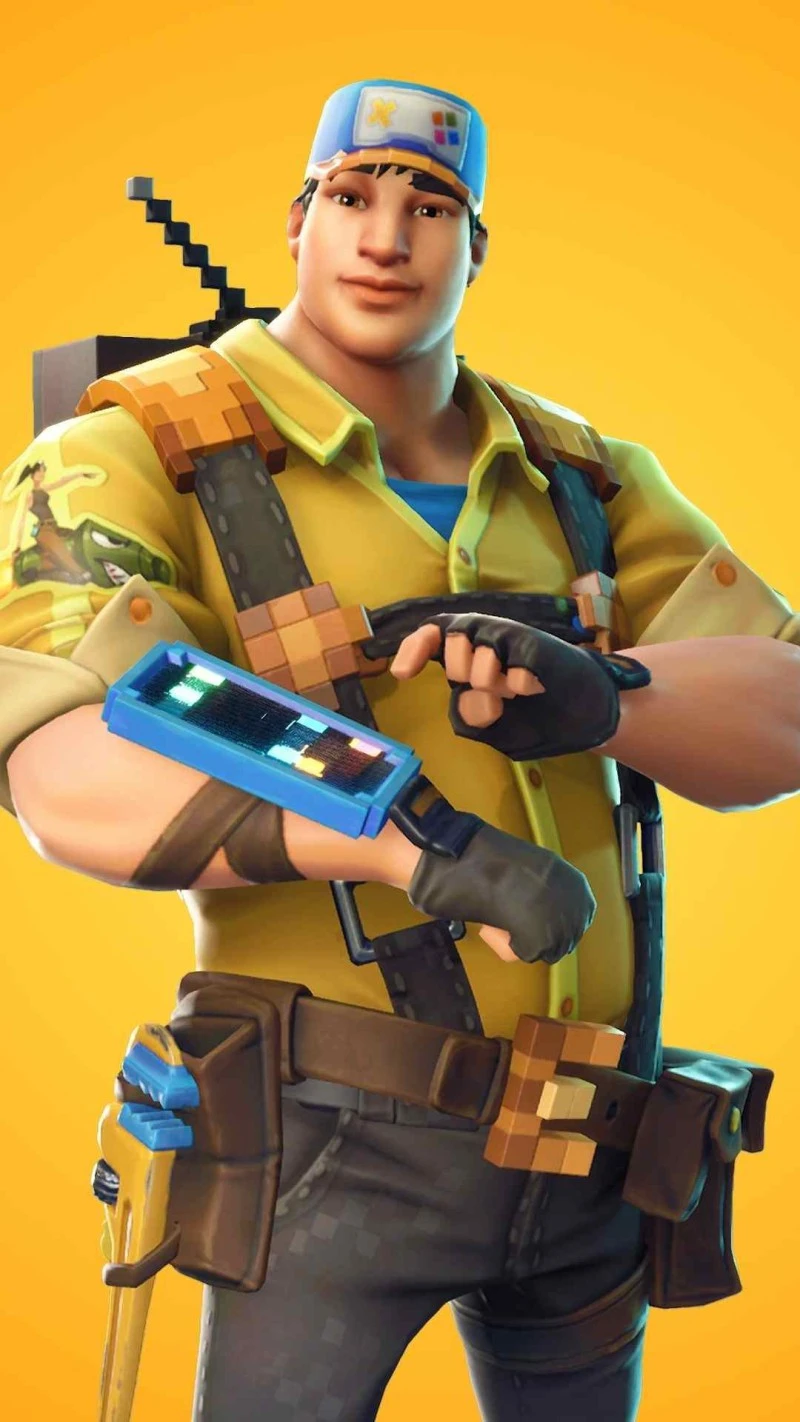 Fortnite Pixelated Builder 4K Mobile Wallpaper