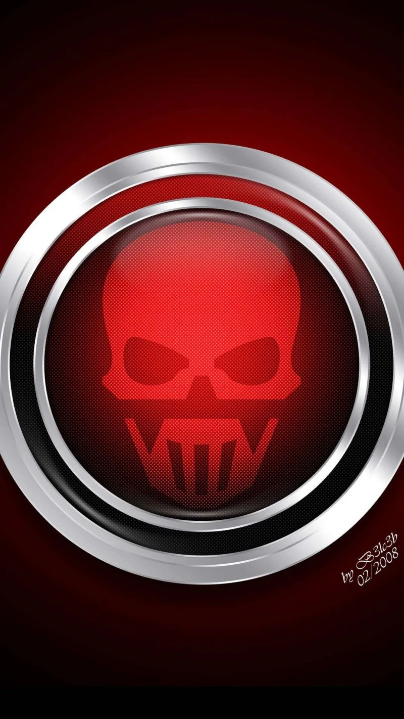 Red Skull Logo 4K Mobile Wallpaper