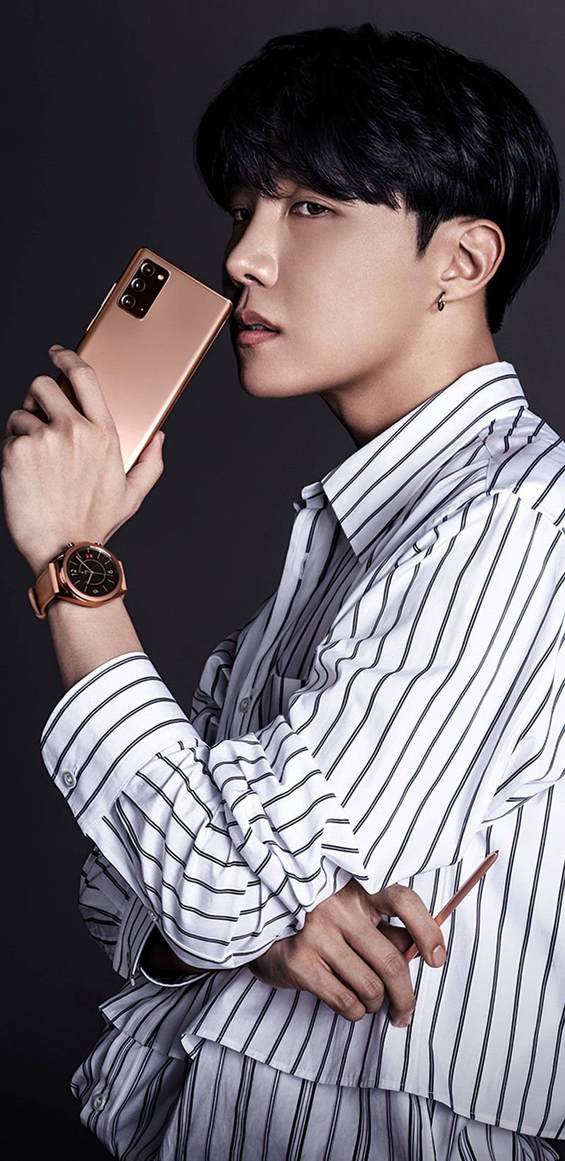 J-Hope Samsung Phone Watch K-Pop Idol Wallpaper 4K Ash Wallpaper
