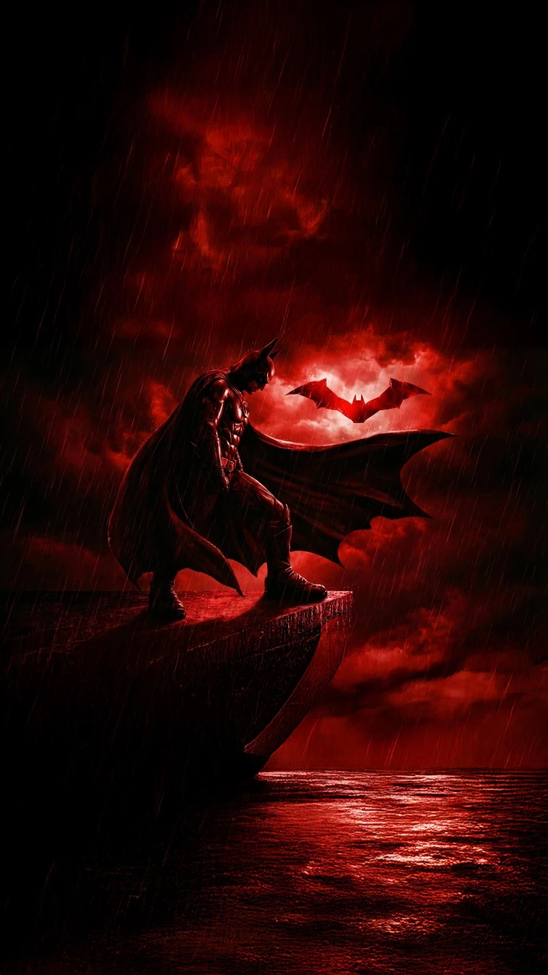 Batman on the Edge 4K Mobile Wallpaper