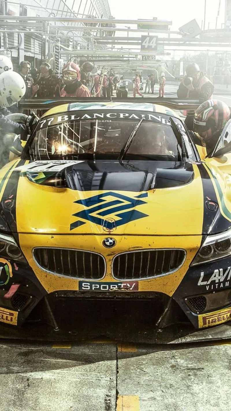 BMW Race Car in Pit Stop 4K Mobile Wallpaper