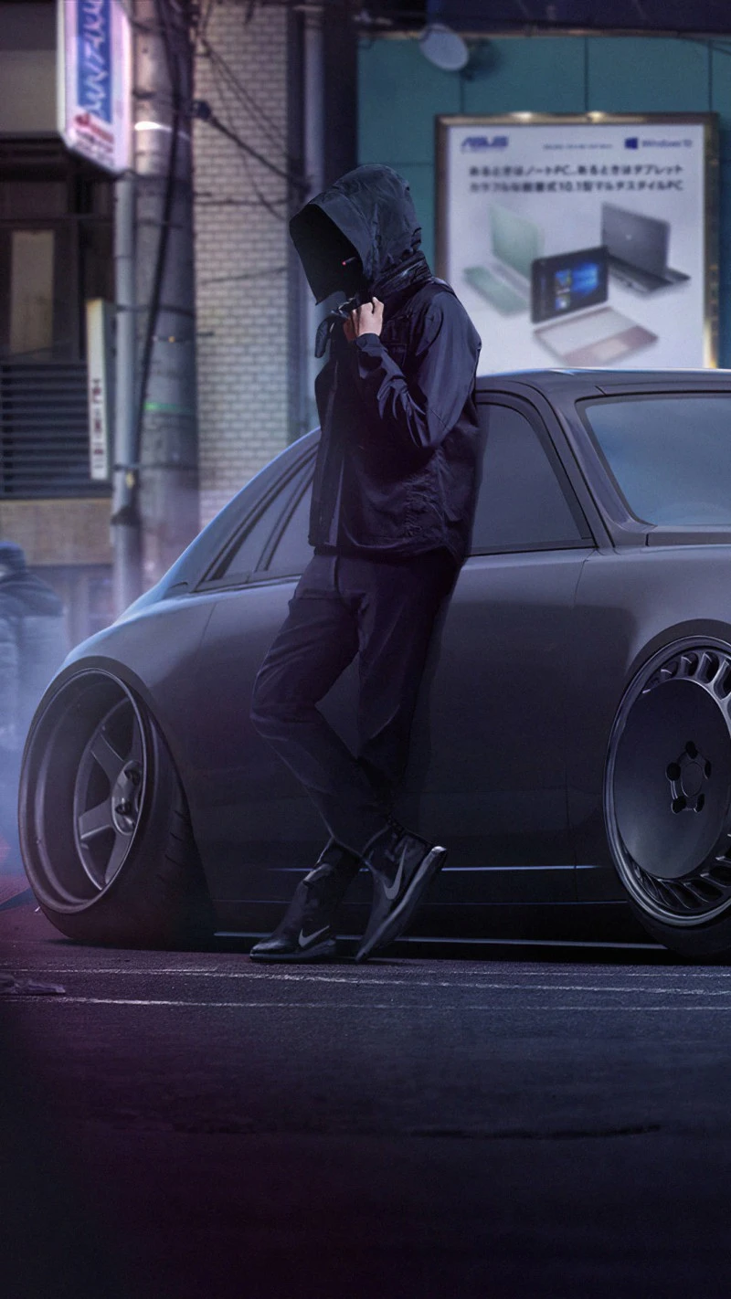 Cyberpunk Rolls-Royce 4K Mobile Wallpaper