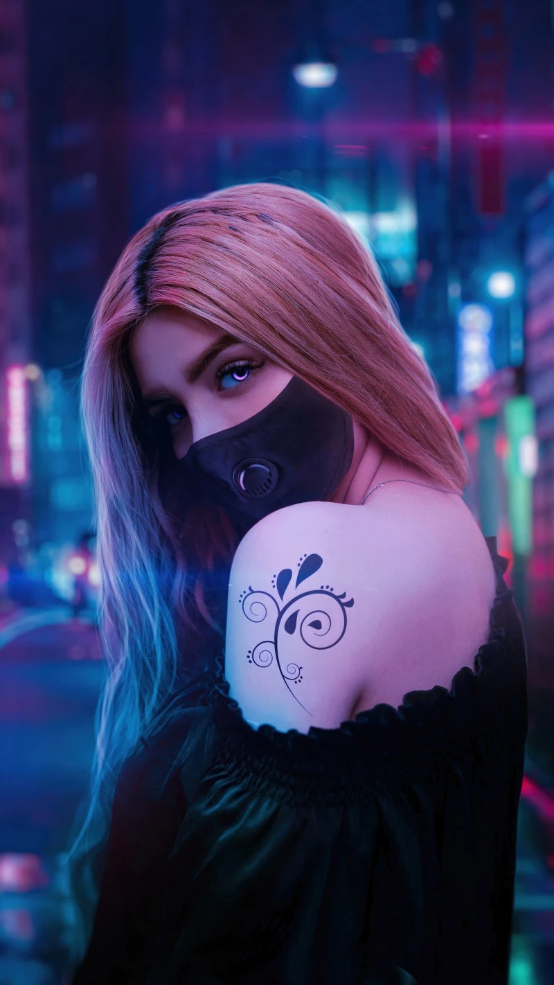 Cyberpunk Girl 4K Mobile Wallpaper