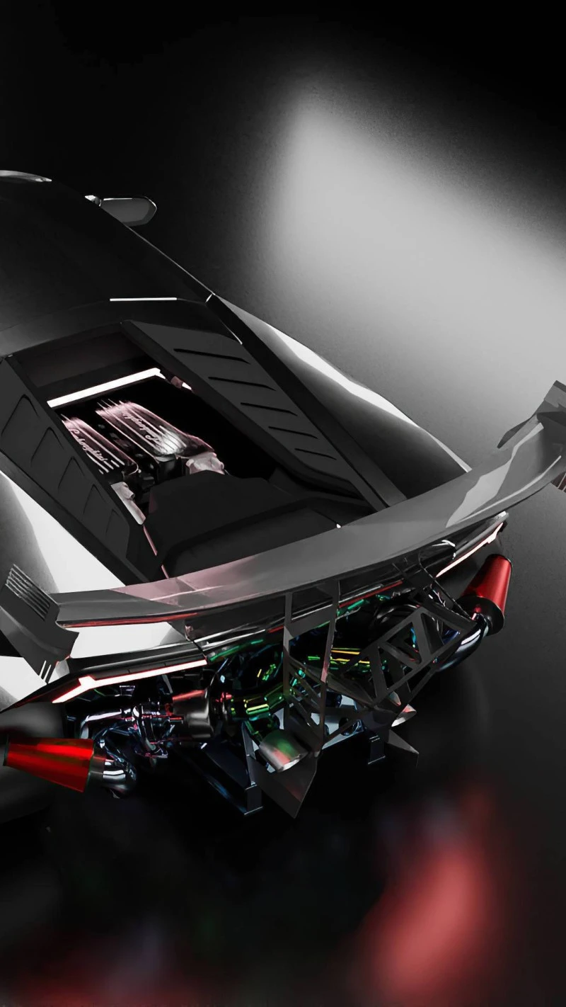 Lamborghini Rear Engine Detail 4K Mobile Wallpaper