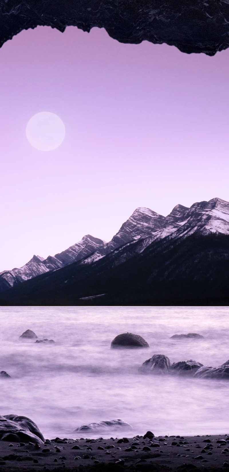 Serene Moonlit Cove 4K Mobile Wallpaper