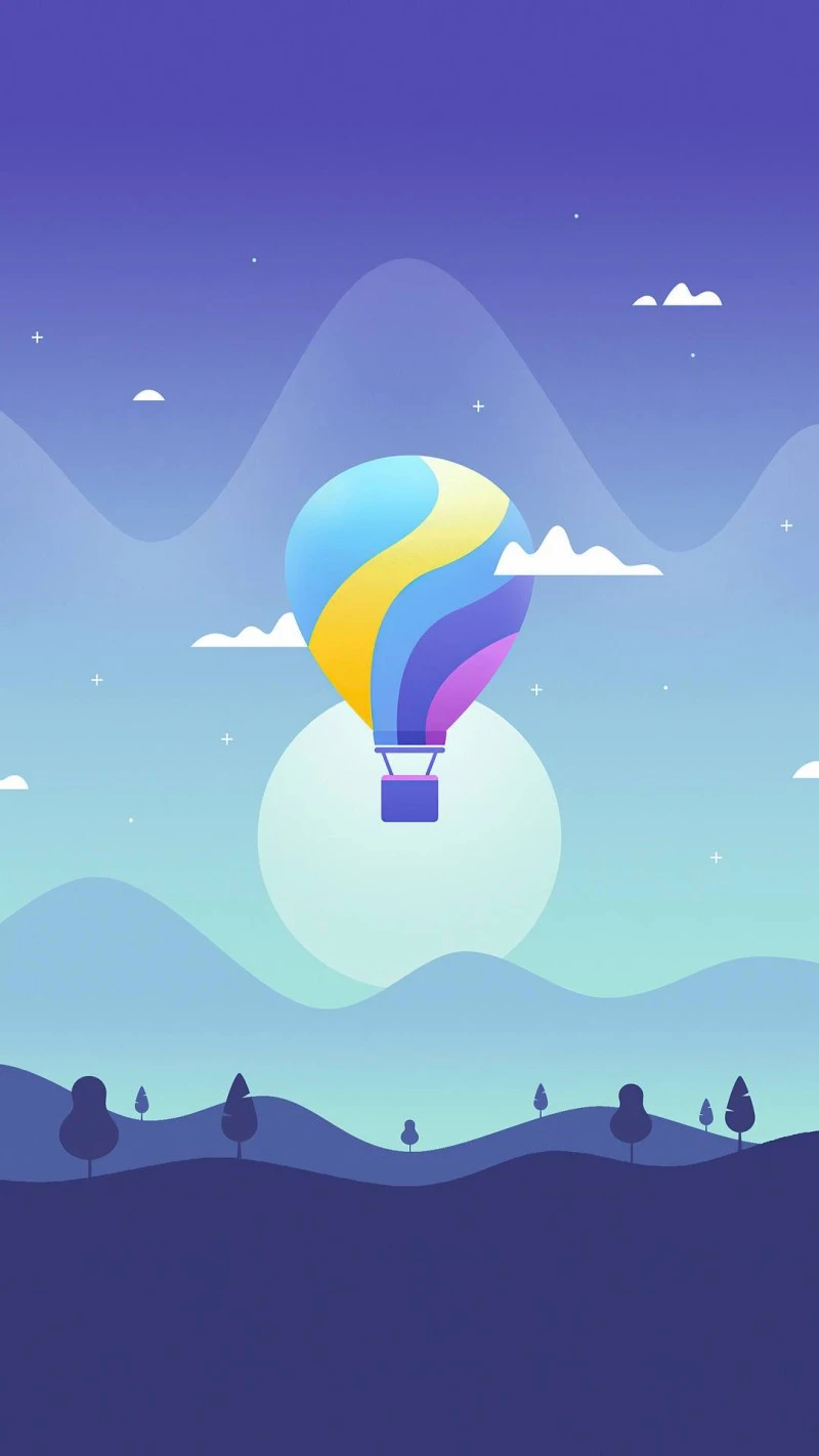 Evening Hot Air Balloon Ride 4K Mobile Wallpaper