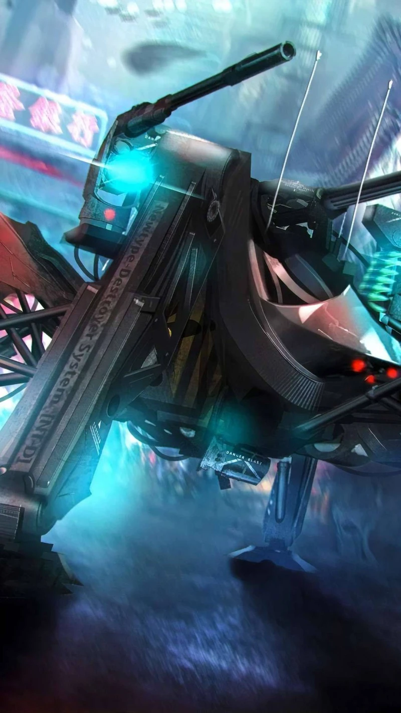 Cyberpunk Combat Vehicle 4K Mobile Wallpaper