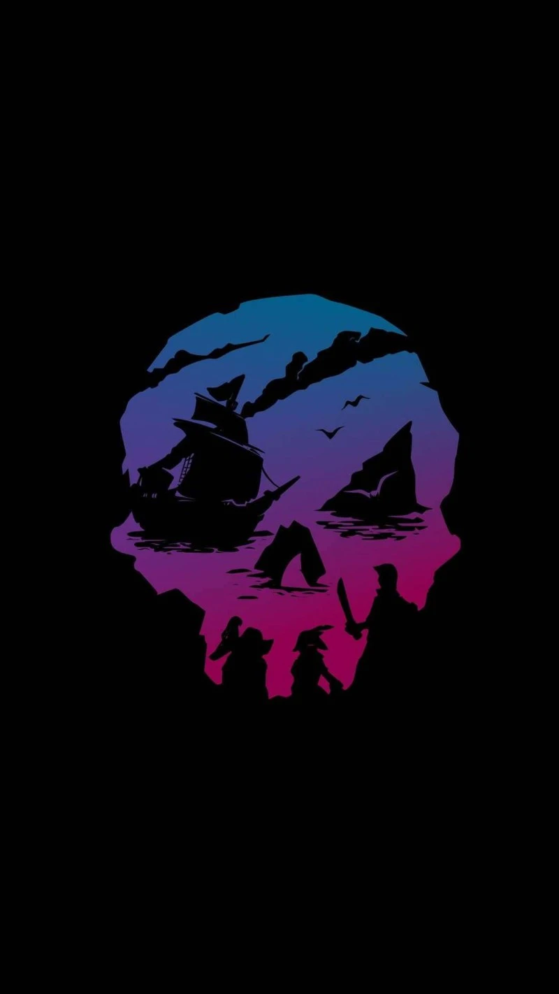 Sea of Thieves Skull Logo 4K Mobile Wallpaper