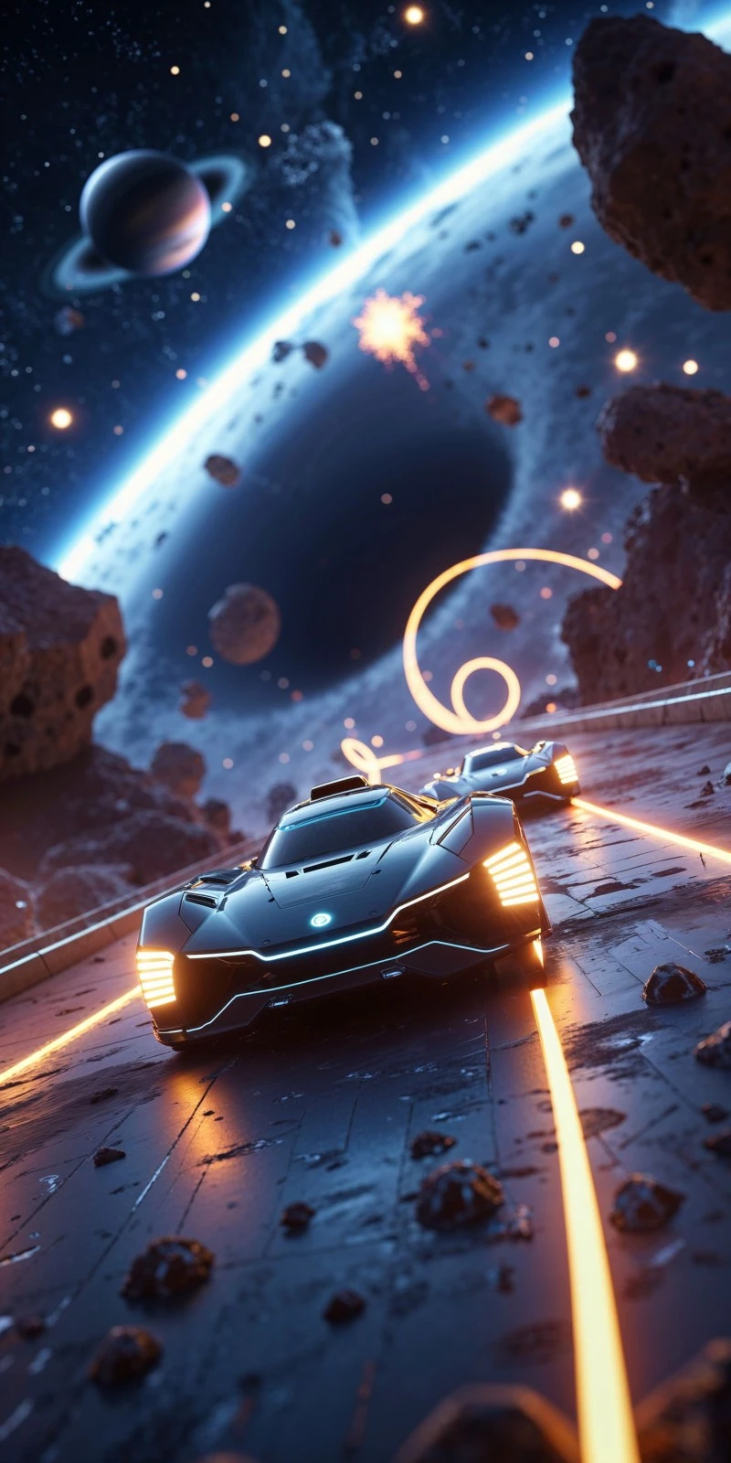 Interstellar Race 4K Mobile Wallpaper