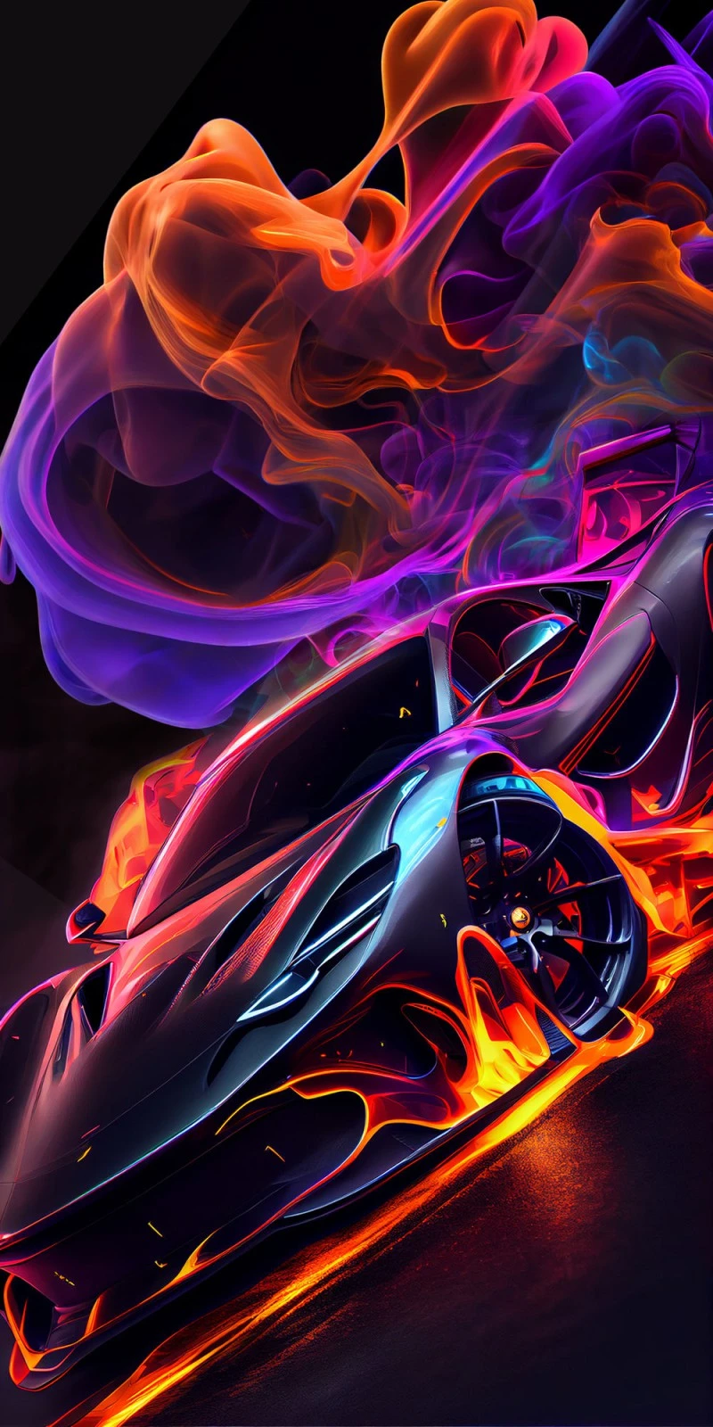 Supercar in a Blaze of Glory 4K Mobile Wallpaper