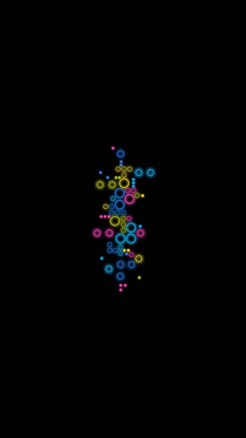 Neon Circle Abstract 4K Mobile Wallpaper