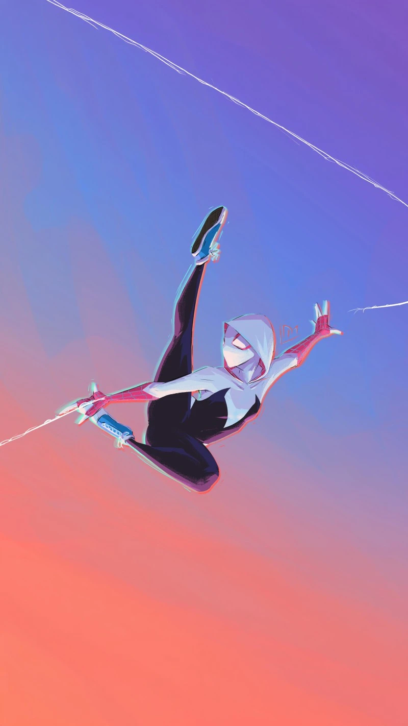 Spiderwoman in Action 4K Mobile Wallpaper