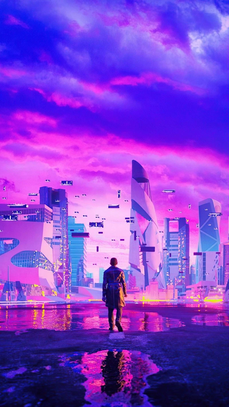 Cyberpunk Cityscape 4K Mobile Wallpaper