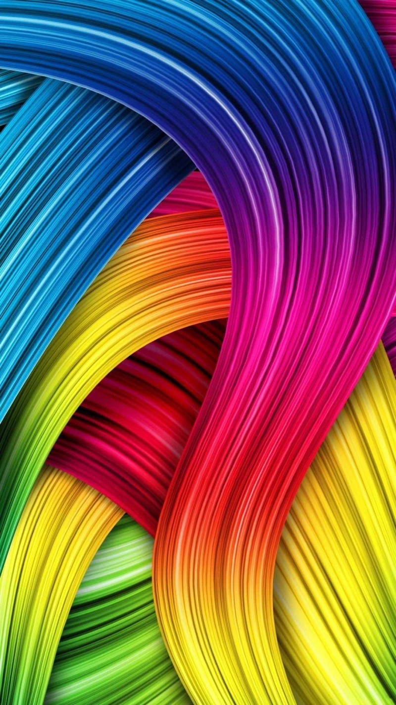 Rainbow Swirling Lines 4K Mobile Wallpaper