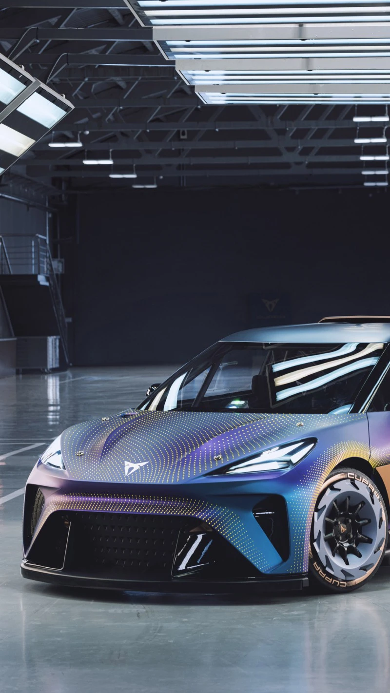 Futuristic Sports Car in Garage 4K Mobile Wallpaper