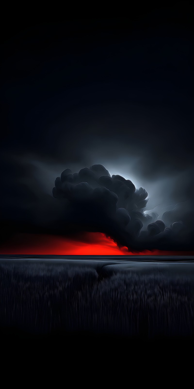 Dark Stormy Cloud Over Red Sunset Mobile Wallpaper 4K Ram Wallpaper