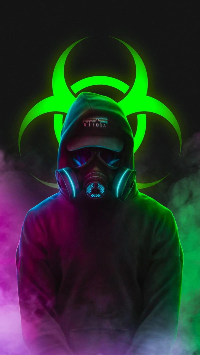 Biohazard Gas Mask 4K Mobile Wallpaper