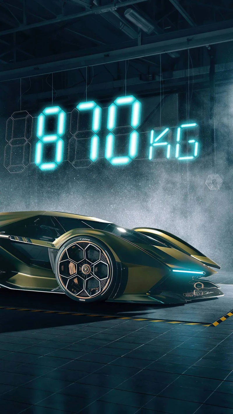 Lamborghini Concept in a Futuristic Garage 4K Mobile Wallpaper