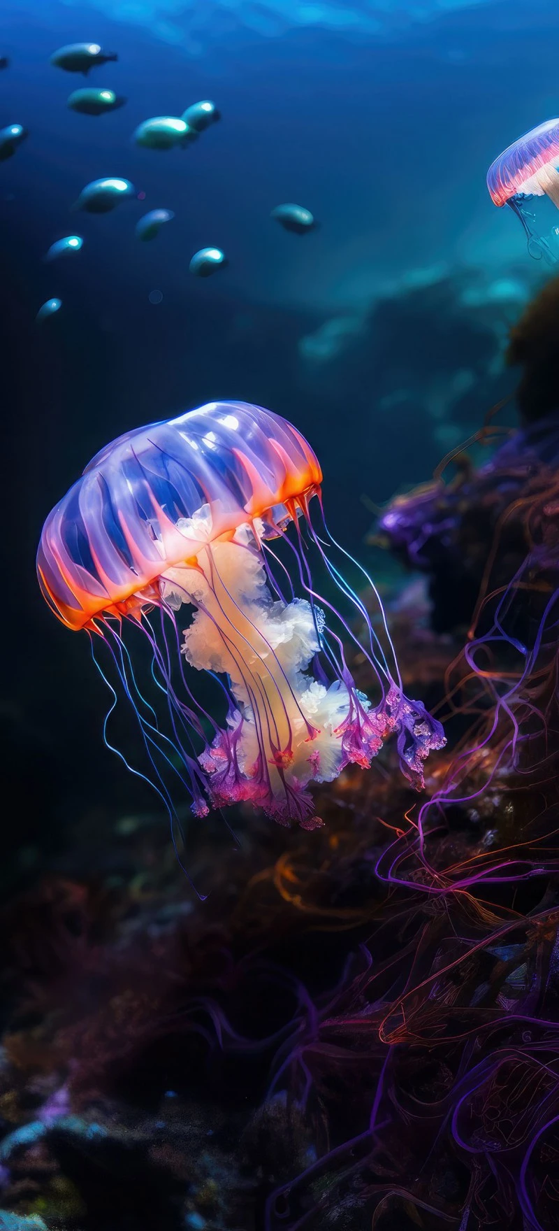 Enigmatic Jellyfish 4K Mobile Wallpaper