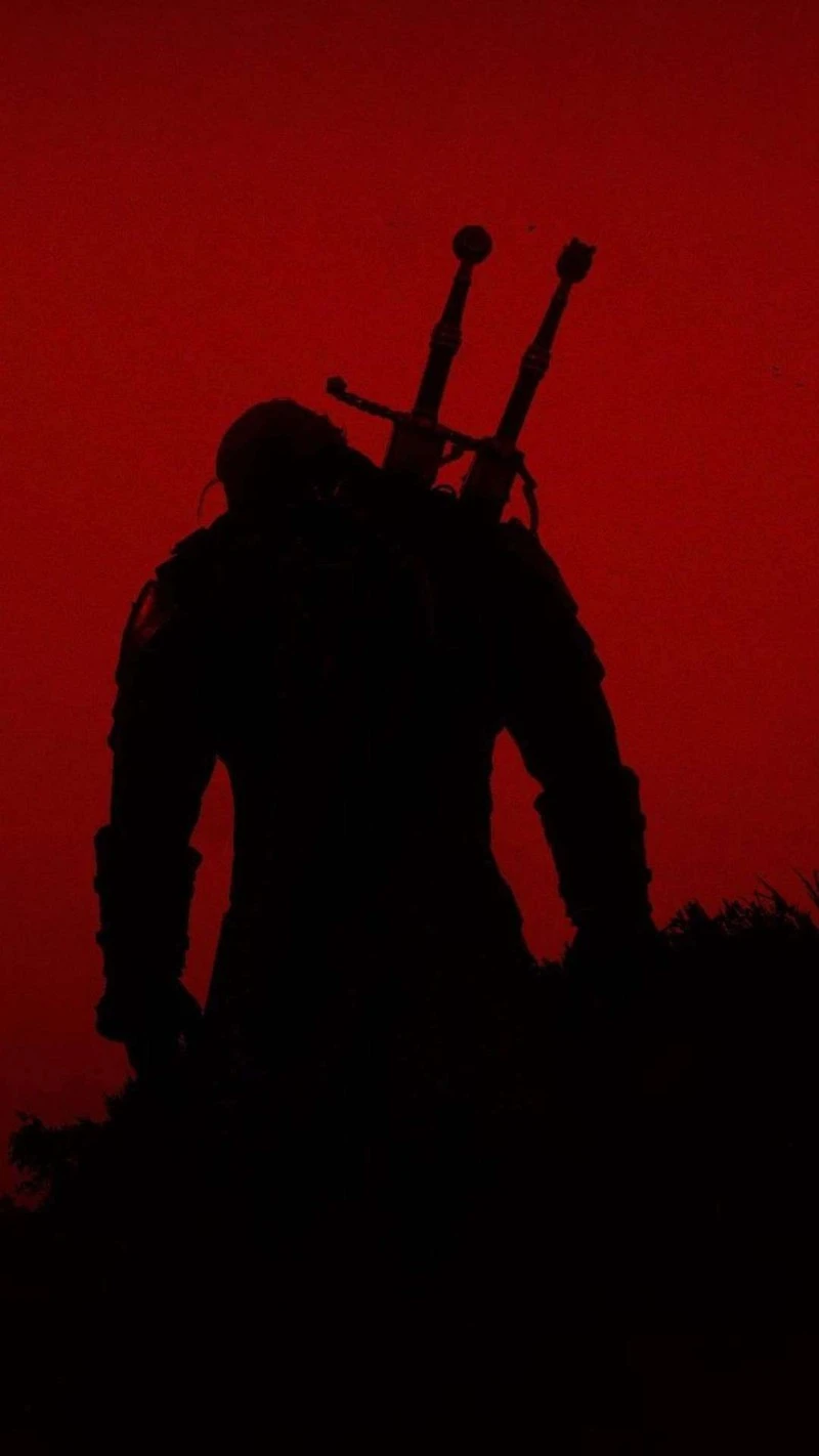 Witcher Silhouette 4K Mobile Wallpaper