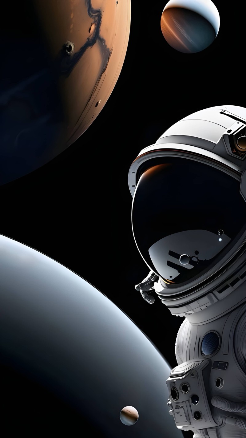 Majestic White Astronaut in Space Wallpaper for Phone 4K X Wallpaper