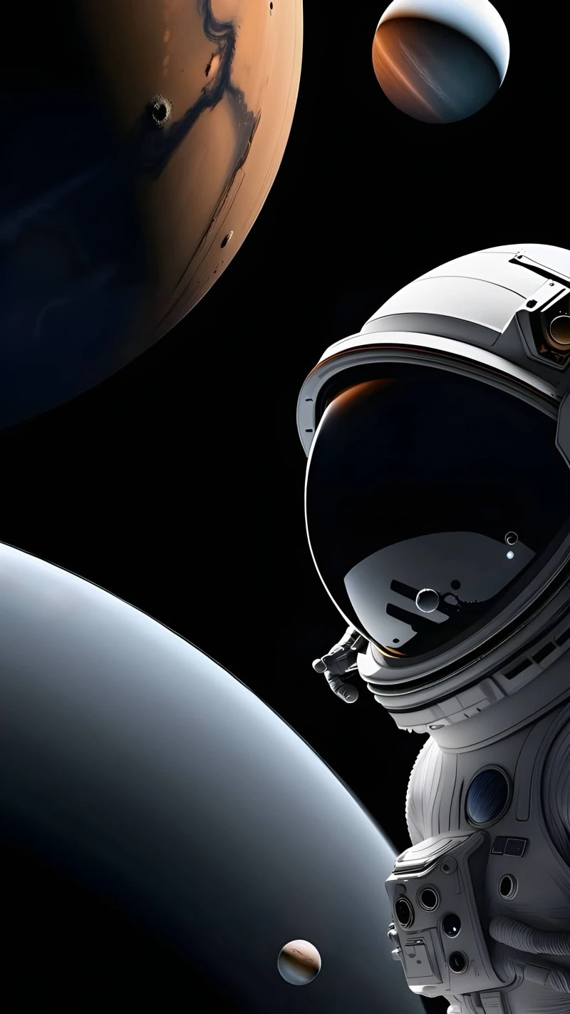 Majestic White Astronaut in Space Wallpaper for Phone 4K Mobile Wallpaper