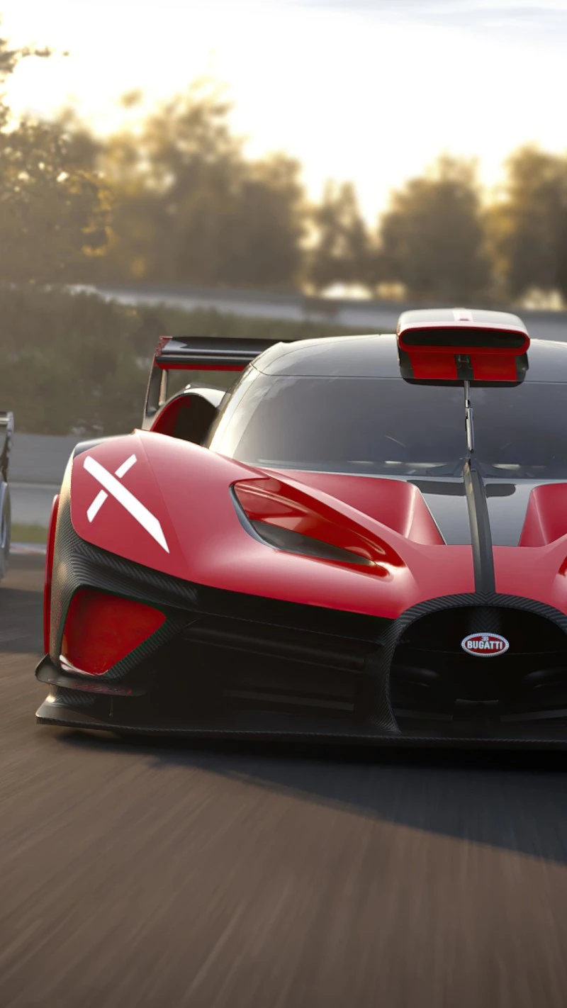 Bugatti Racing Hypercar on Track 4K Mobile Wallpaper
