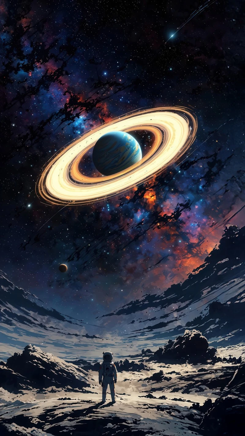 Astronaut's Cosmic Vista 4K Mobile Wallpaper
