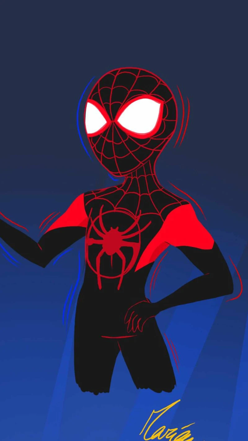 Miles Morales: Cartoon Style 4K Mobile Wallpaper