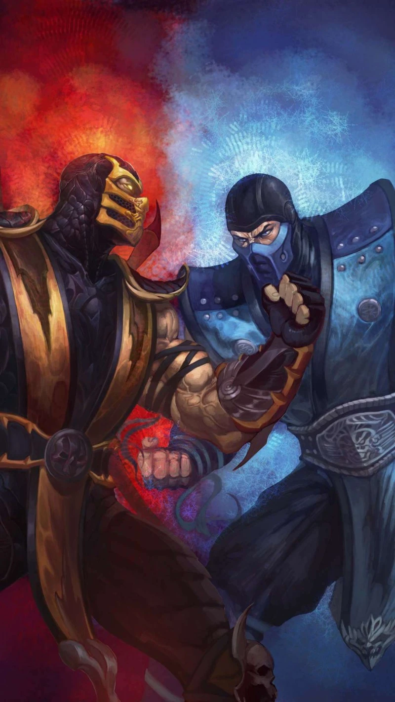 Mortal Kombat: Scorpion vs Sub-Zero 4K Mobile Wallpaper
