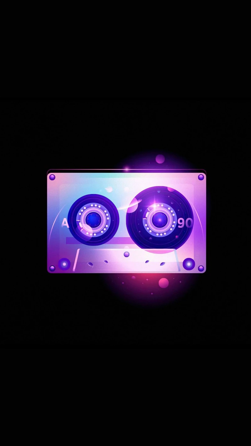 Cosmic Cassette 4K Mobile Wallpaper