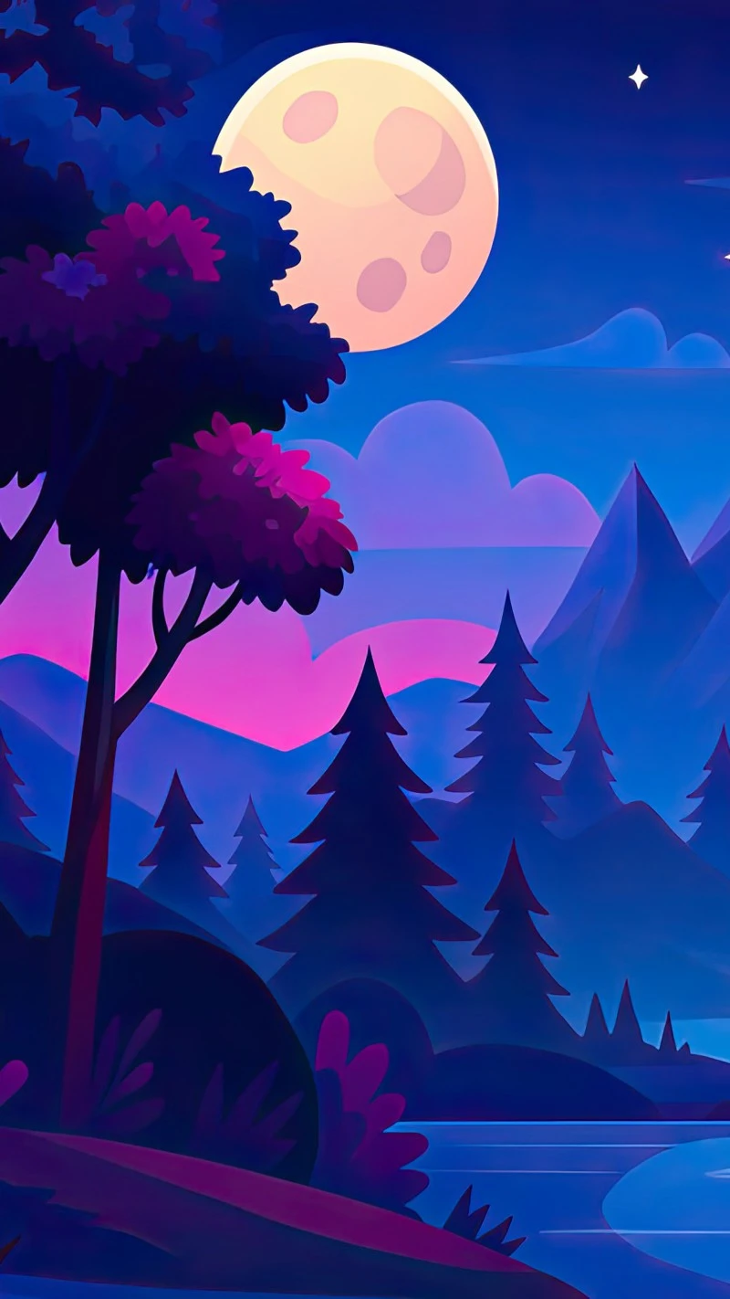 Enchanted Moonlight Valley 4K Mobile Wallpaper