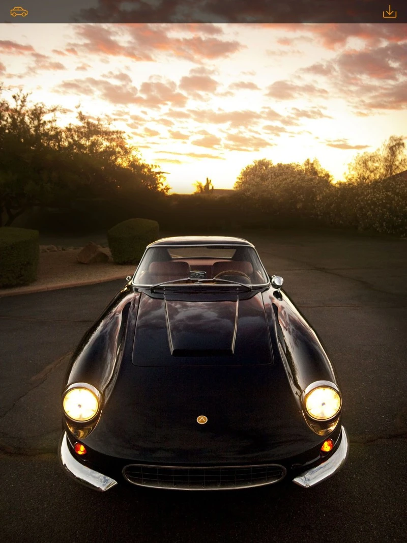 Classic Italian Sports Car at Sunset 4K Mobile Wallpaper