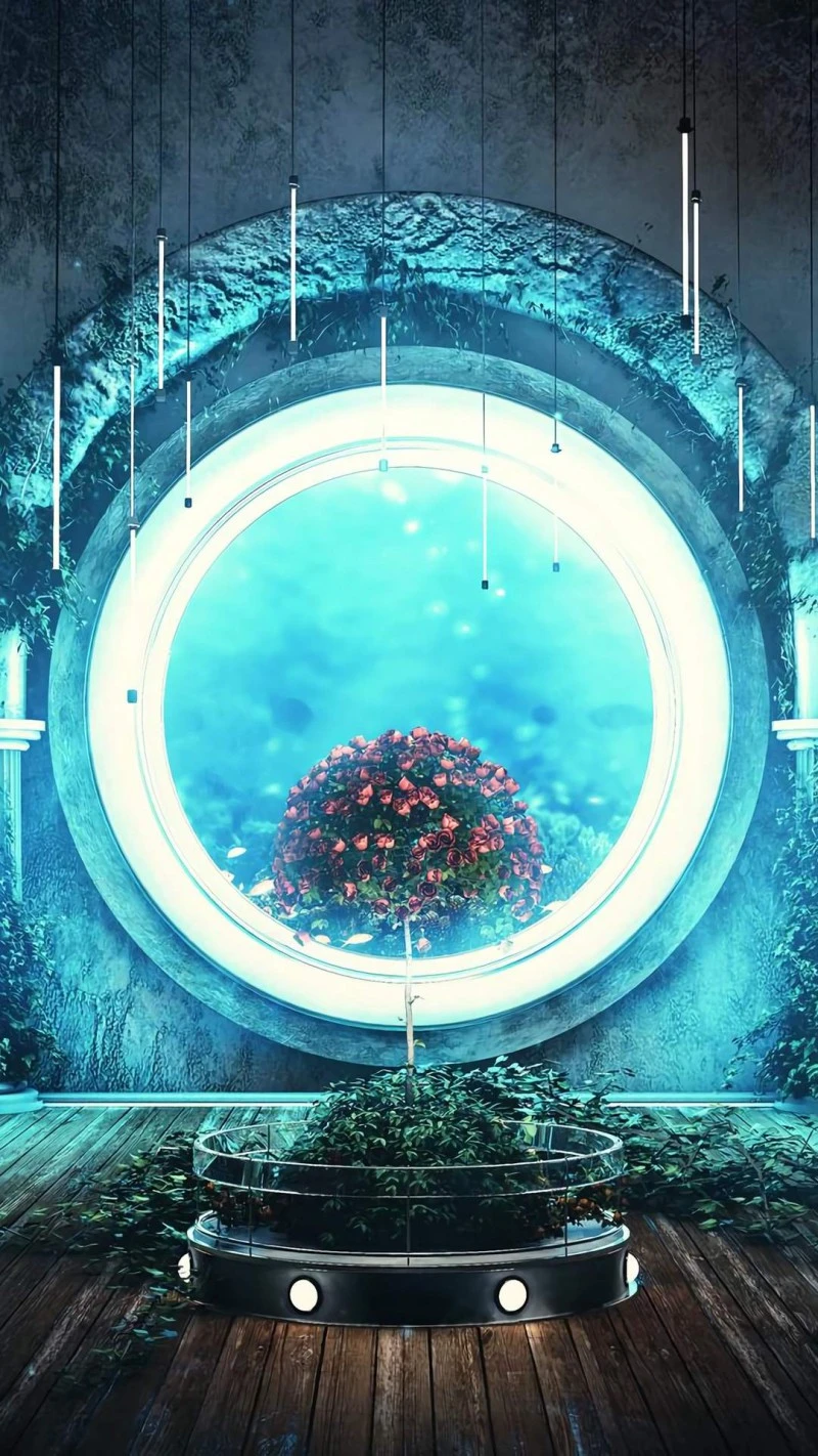 Mystical Portal of Roses 4K Mobile Wallpaper