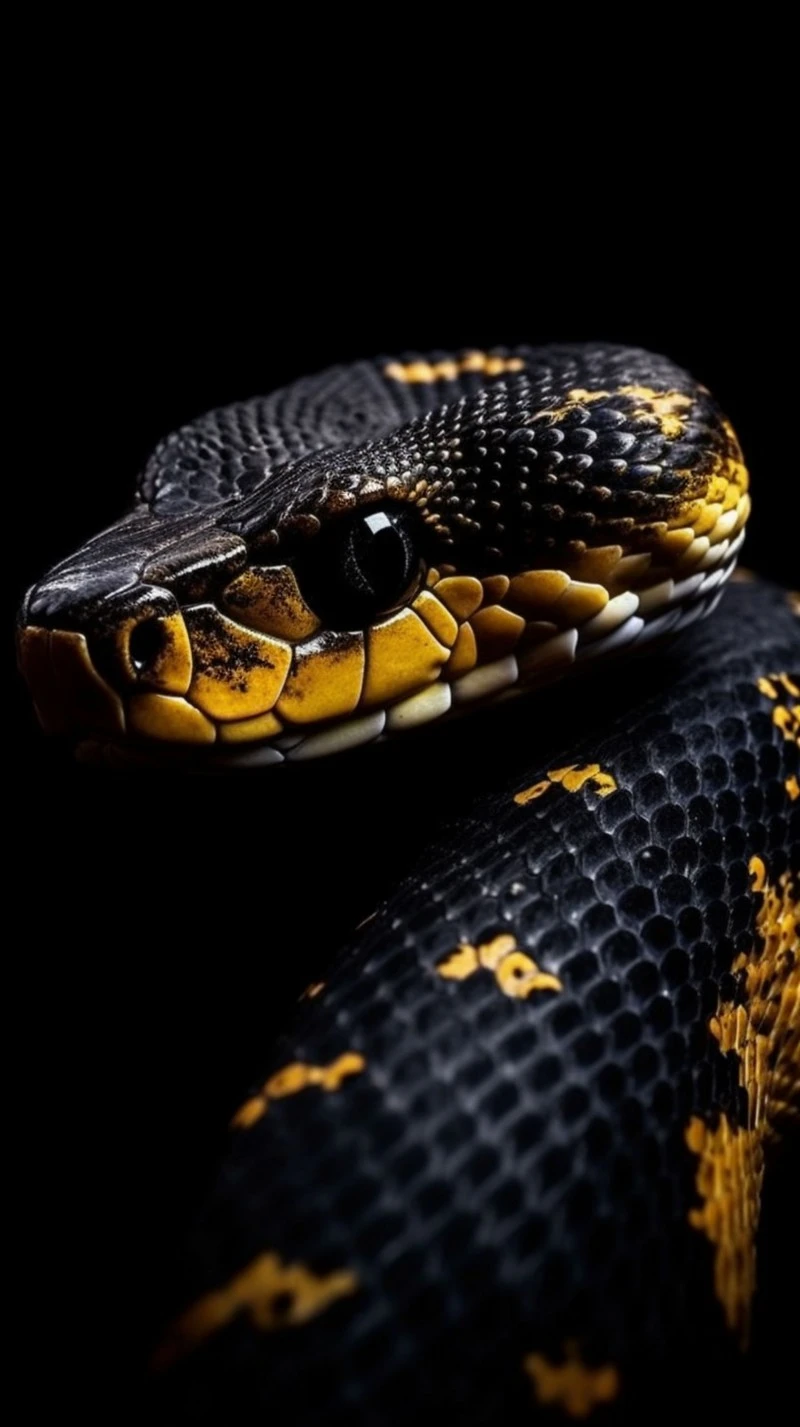 Close-up of a venomous snake 4K Mobile Wallpaper