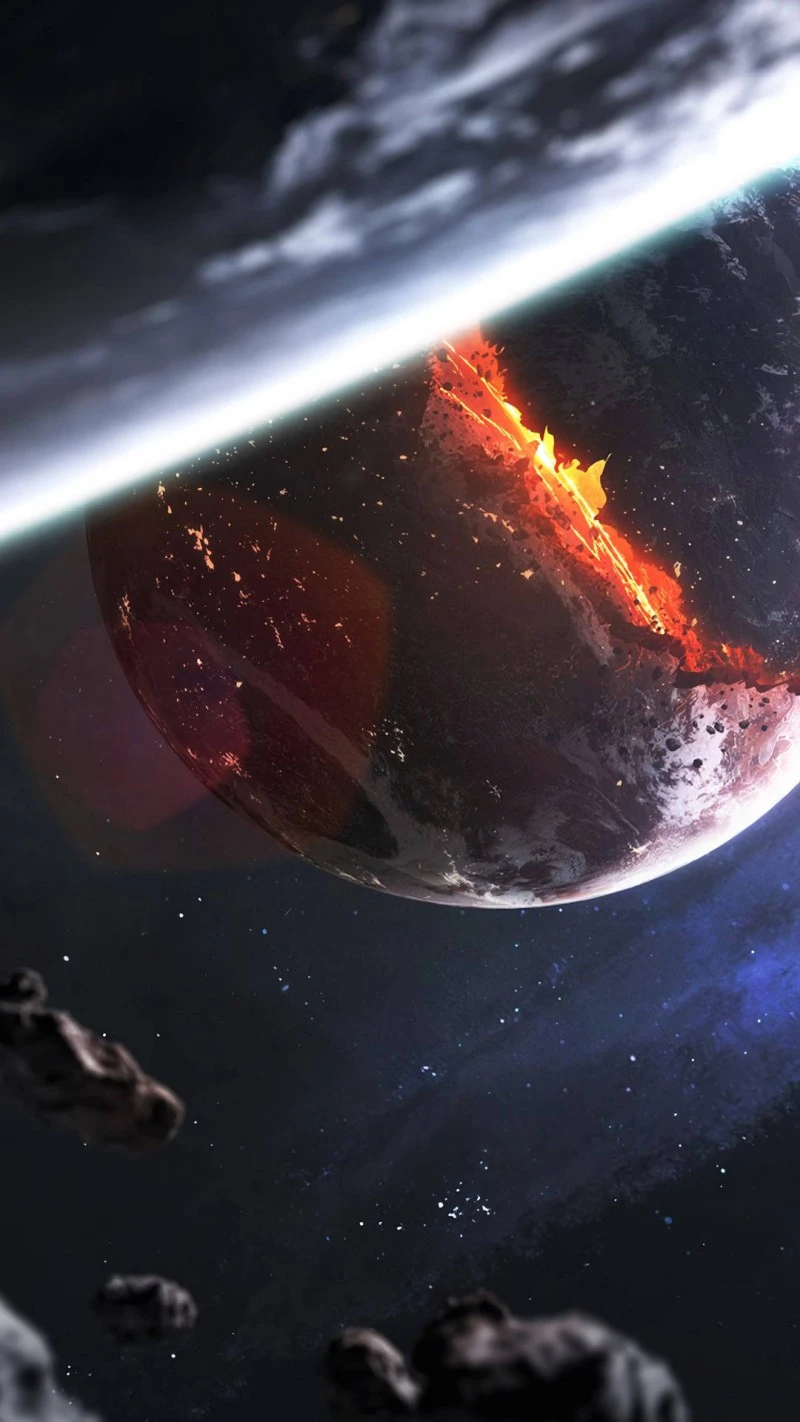 Shattered World 4K Mobile Wallpaper