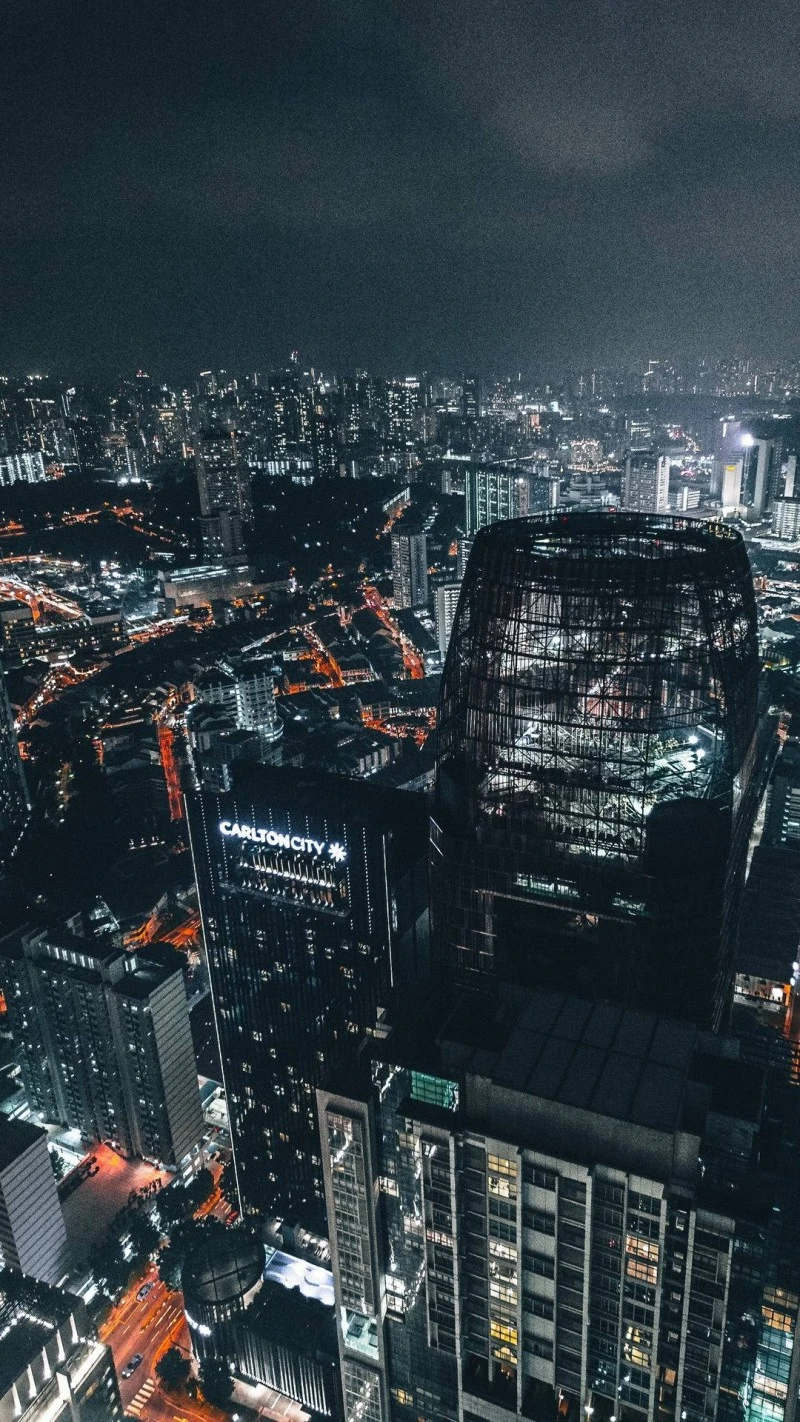Singapore City at Night 4K Mobile Wallpaper